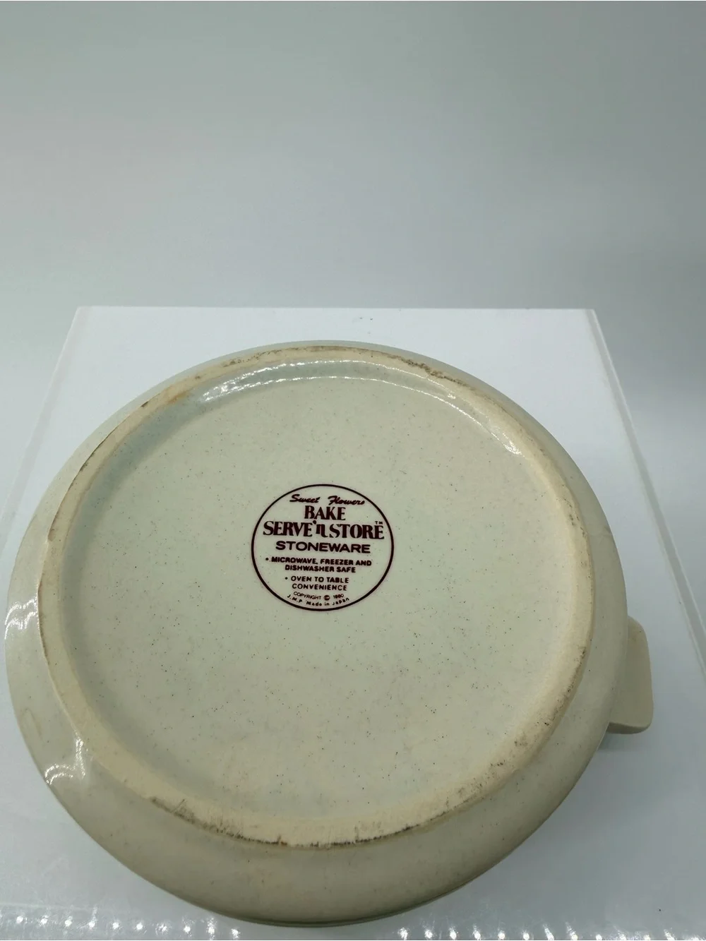 Cream Floral Ceramic Casserole with Lid - Decorative Serveware
